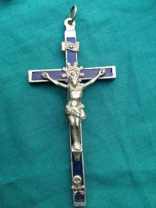 Antique Nun Pectoral Crucifix Cross W/skull Crossbones Memento Mori