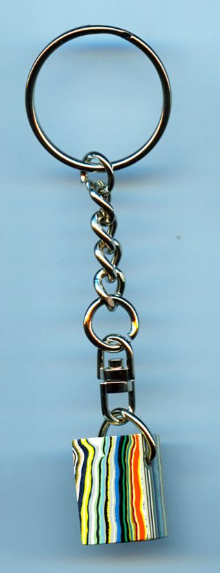 Fordite Key Chain - 21.  82mm x 15.  08mm x 9.  71mm 1403 3