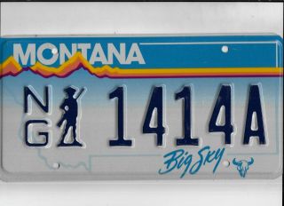 Montana License Plate " 1414a " National Guard