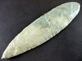 Fine Authentic 8 1/2 Inch Collector Grade 10 Turkeytail Knife Arrowheads