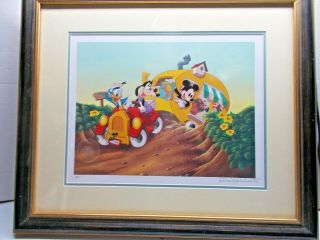 Disney On The Road With Mickey And Pals Lithograph Signed C