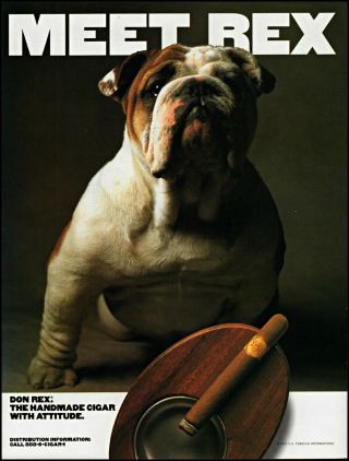 1997 English Bulldog Don Rex Handmade Cigars Vintage Photo Print Ad Adl90