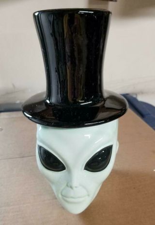Porcelain Alien Head Top Hat Lid Cookie Jar Too By Matscot Rare