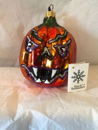 Slavic Treasures Pint - Size Specter Pumpkin Glass Ornament