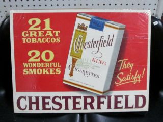 1950s Chesterfield Cigarette Sign / Poster A - 1870,  18 " X 24 ",  Old Stock
