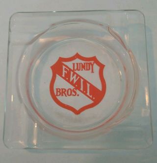 Vintage Lundy F.  W.  I.  L.  Bros.  Glass Ashtray M.  C.  M.  Rare