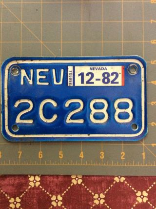 1982 Nevada Motorcycle License Plate 2c288 Take A Look
