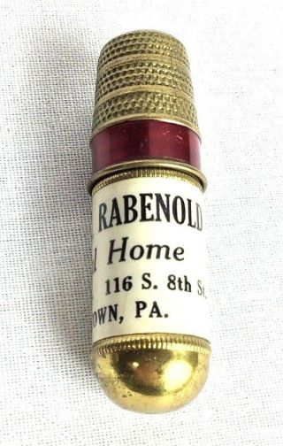 Antique Travel Sewing Kit Germany - Allentown,  Pa Funeral Home 1930 