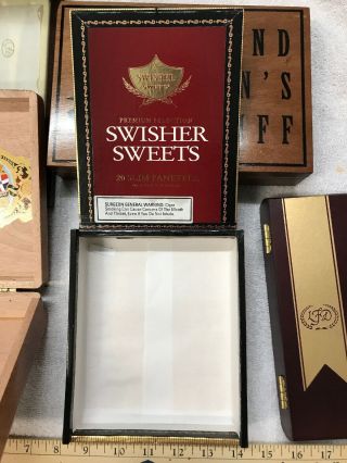 5 Wood Cigar Boxes Empty Caldwell La Flor Dominicana Sosa Swisher Sweets,  Bands 4