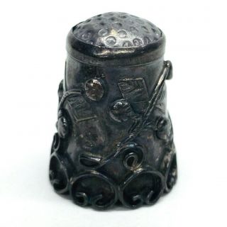 Vintage Mexico Sterling Silver Thimble With Iguala 925 Lmc Mark
