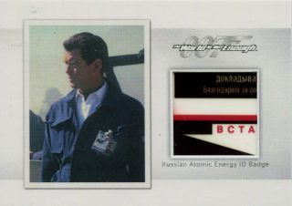 James Bond Archives 2016 Relic Card Mr6 Russian Atomic Energy Id Badge