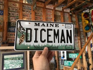 Maine Vanity License Plate Diceman Chickadee Graphic Me State Loto Gamble Dealer