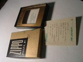 Vintage Zippo Rule Measure Tape,  Box Only,  Box With Papers