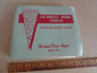 Vintage 1977 Edition Thomas Bros Popular Street Atlas Los Angeles Orange County