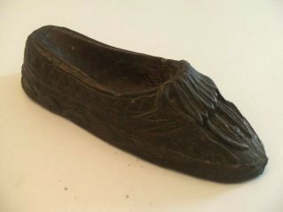 Vintage Pipe Holder Indian Moccasin Shoe Carved Figural Pipe Rest
