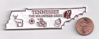 Tennessee " The Volunteer State " Tn Outline Map Magnet