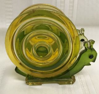Vtg Retro Mid Century Green Acrylic Lucite Resin Snail Napkin Letter Holder Rare