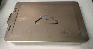 Vintage Aluminum Mirro 13x9x2 5/8 Cake Baking Pan W/ Slide - On Lid Handle Copper