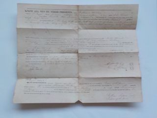 Antique Document 1843 Marshall County Indiana St.  Joseph Land Deed Real Estate N