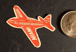 Cinderella Miami,  All American Air Maneuvers 1941 Very Rare Air Show Sticker