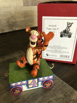 Jim Shore Disney Traditions Rare Birthday Train Tigger Age 4 Figurine 4043658