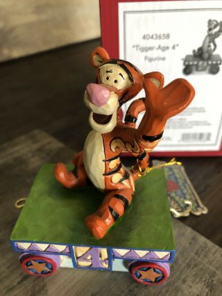 Jim Shore Disney Traditions Rare Birthday Train Tigger Age 4 Figurine 4043658 2