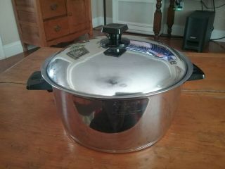 Vintage Rena Ware 6 Qt Stock Pot Dutch Oven Double Handle 3 - Ply 18 - 8 Stainless