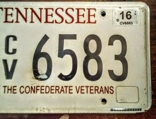 SONS OF CONFEDERATE VETERANS TENNESSEE LICENSE PLATE ISSUED 2004 3