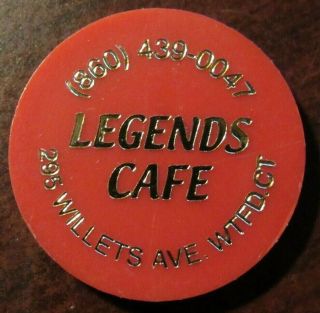 Vintage Legends Cafe Waterford,  Ct Red Plastic Trade Token - Connecticut