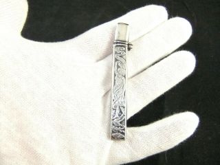 Sterling Silver Needle Or Toothpick Holder Case Tube Dancing Girl
