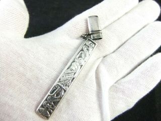 Sterling Silver Needle or Toothpick Holder Case Tube Dancing Girl 8