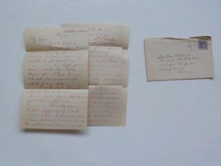 Wwi Letter 1918 Still In Quarantine Electra Texas Camp Travis War Ww I Vtg Ww1