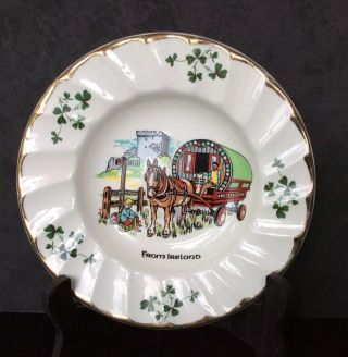 Vintage Carrigaline Pottery Irish Bowl Cork Ireland Horse Wagon Castle Souvenir