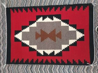Vintage Authentic Hand Woven Navajo Rug/ Saddle Blanket Approx 36 " X 25 "