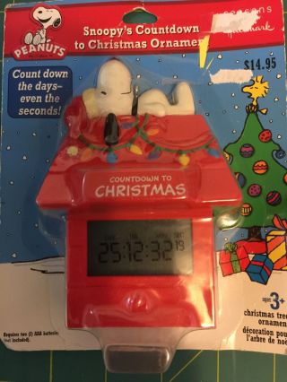 Snoopy Christmas Ornament Countdown Calendar Peanuts Dog House Hallmark