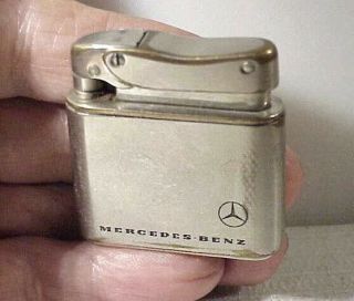 Mylflam Petrol Lighter W/ “mercedes Benz” Ad,  Vtg 1940s Made In Germany,
