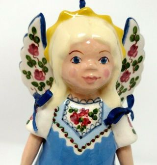 Vintage Angel W/hanging Legs & Arms Handcrafted Ornament Scandinavian Folk Style