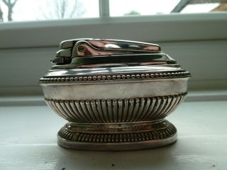 VINTAGE RONSON SILVER PLATED VARAFLAME QUEEN ANNE TABLE LIGHTER 2