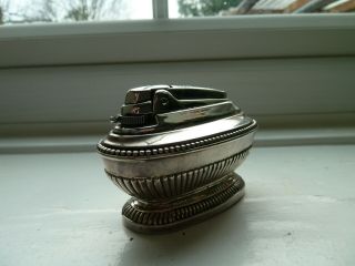 VINTAGE RONSON SILVER PLATED VARAFLAME QUEEN ANNE TABLE LIGHTER 3
