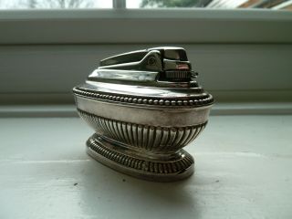 VINTAGE RONSON SILVER PLATED VARAFLAME QUEEN ANNE TABLE LIGHTER 4