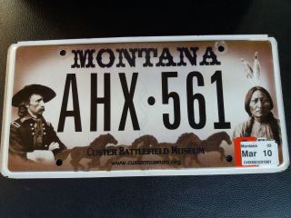 Usa License Plate Montana Custer