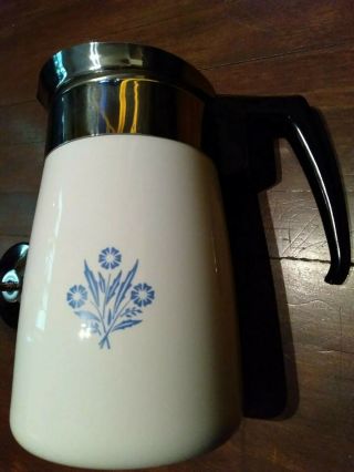 Vintage CORNING WARE Blue Cornflower 6 Cup Stove Top Percolator Coffee Pot 2