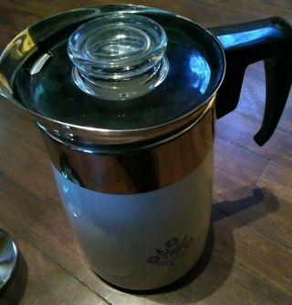 Vintage CORNING WARE Blue Cornflower 6 Cup Stove Top Percolator Coffee Pot 4