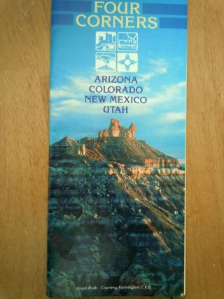 Four Corners Arizona Colorado Mexico Utah Map & Brochure