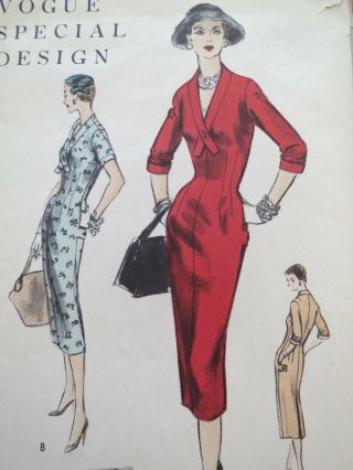 Vogue Special Design S 4645 Vintage Sewing Dress Pattern 14 Bust 32 50s 1950s