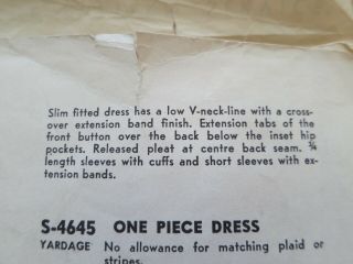 Vogue Special Design S 4645 Vintage sewing DRESS pattern 14 Bust 32 50s 1950s 4