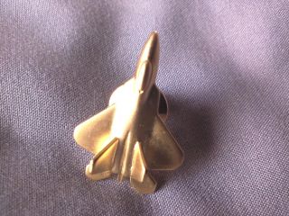 Stealth Aircraft Fighter Jet Tie Tack Lapel Pin Gold Tone Pinback