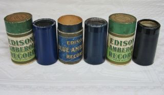 3 X Edison Blue Amberol Phonograph Cylinder Record Popular songs 2