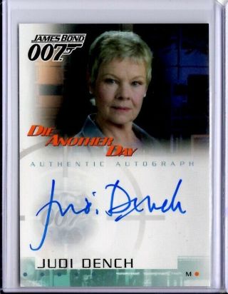 2002 James Bond Die Another Day Judy Dench Autograph Card As M A2 Auto