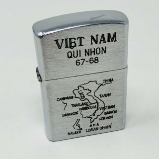 Rip Off Knock Off Vietnam War Era Zippo Lighter Qui Nhon 67 - 68 Map
